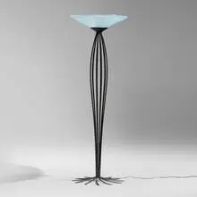 Bryan Hunt, Floor lamp, c. 1995, patinated steel, cast glass