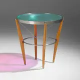 James Carpenter, Luminous Round table, 1992, cherry, stainless steel, glass, dichroic glass