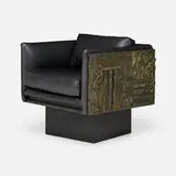 Paul Evans, Sculpted Bronze lounge chair
