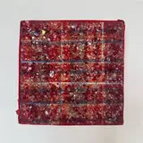 Layo Bright, Exodus (Study), 2022, fused glass and "Ghana must go" bag on panel