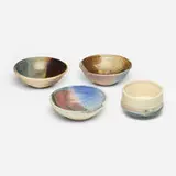 Charles Higa, Bowls, set of four, glazed stoneware