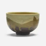 Tea bowl by Toshiko Takaezu, c. 1985, glazed porcelain, sold Apr 2025