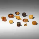 Hans Weissflog, Collection of eleven boxes, African blackwood, thuya burl, olive wood, amboyna burl, boxwood, various exotic woods