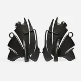 Albert Paley, Andirons, pair, 1996, forged and fabricated steel with a blackened finish