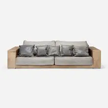Paola Navone, Budapest sofa, 2003, leather, varnished steel