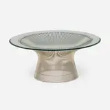 Warren Platner, Coffee table, chrome-plated steel, glass