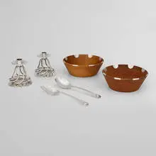 William Philip Spratling, Collection of tabletop articles, sterling silver, silver, cedar