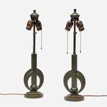 Table lamps, pair by Carl Sorensen, c. 1960, bronze, sold Jan 2026