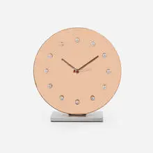 Gilbert Rohde, Table clock, model 4083A, 1933, mirrored glass, steel