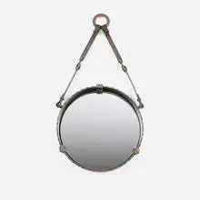 Léopold Gest, Wall mirror, c. 1970, wrought iron, mirrored glass
