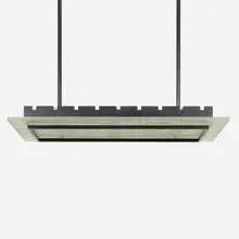 attribution Max Ingrand, Ceiling lamp, c. 1955, cast glass, lacquered brass, brass