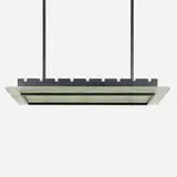 attribution Max Ingrand, Ceiling lamp, c. 1955, cast glass, lacquered brass, brass