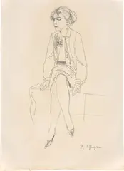 Rudolf Schlichter, Sitzende (Speedy), Um 1930, Bleistift auf genarbtem Fabriano-Velin