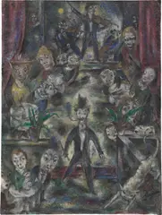 Otto Gleichmann, Großes Kaffeehaus, 1923, Gouache auf Papier