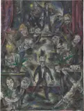 Otto Gleichmann, Großes Kaffeehaus, 1923, Gouache auf Papier
