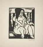 Karl Schmidt-Rottluff, Frau mit aufgelöstem Haar, 1913, Holzschnitt auf Bütten