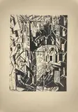 Lyonel Feininger, Strasse in Paris (Pariser Häuser), 1918, Holzschnitt auf Bütten