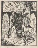 Lyonel Feininger, Spaziergänger (Promenade), 1918, Holzschnitt auf Papier