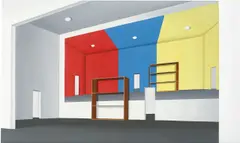 Thomas Huber, Angemalter Raum, 1996, Öl auf Leinwand