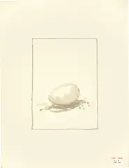 Thomas Schütte, HCH (Ei), 1984, Aquarell und Bleistift auf Papier