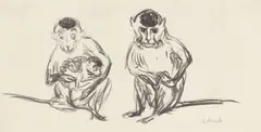 Edvard Munch, Affenfamilie, 1908, Lithografie auf festem Velinkarton
