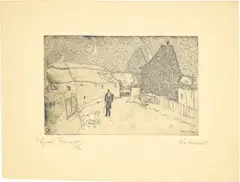 Winternacht by Lyonel Feininger, 1916, Radierung auf chamoisfarbenem Bütten, sold May 2024