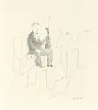 Jean-Jacques Sempé, Le violiniste (Der Violinist), Kreide auf Papier