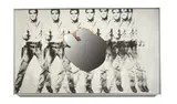 Douglas Gordon, Portrait of a Self Portrait of a Self, as Elvis, 2023, Offset auf Papier, partiell verbrannt, auf Dibond-Spiegel, in Künstlerrahmen, im Originalkarton