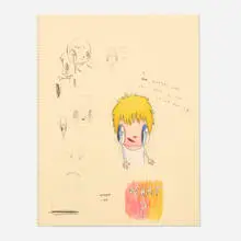 What? by Javier Calleja, 2019, acrylic, colored pencil, graphite and pastel on paper, sold Sep 2024