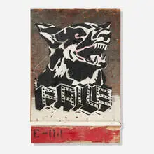Faile, SF #20, 2005, spray paint on found wood