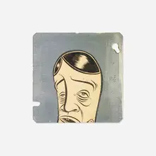 Barry McGee, Untitled, 2005, acrylic and gouache on found steel