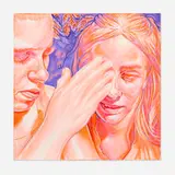 Hannah Lupton Reinhard, Covering Each Other, 2020, oil and Swarovski crystals on canvas