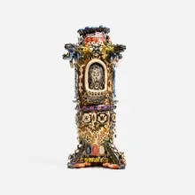 Jack Alving, Castle Steez, 2023, glazed stoneware, beads, aluminum