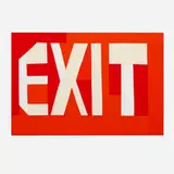 Jeffrey Sincich, EXIT (Red), 2023, textile collage over wood