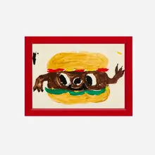 Untitled by Szabolcs Bozó, 2020, acrylic and graphite on paper in artist's frame, sold Sep 2024