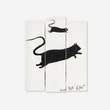 Blek le Rat, Rat 4, 2017, acrylic and spraypaint on wood