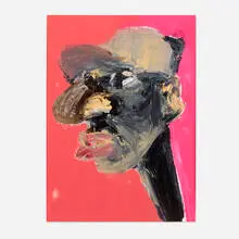Brandon Deener, Untitled, 2022, mixed media on paper laid to board