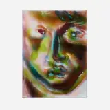 Katie Hector, Acid Face, 2023, bleach and dye on canvas