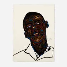 Old Pajamas by Lord Ohene Okyere-Bour, 2021, acrylic and ink on paper, sold Sep 2024