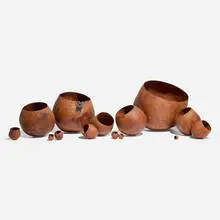 Christian Burchard, Basket group, c. 1997, madrone burl, rope