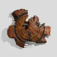Christian Burchard, Towards the Fellowship of the Stars, 2000, madrone root, blackwood, copper, linen thread