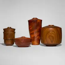 Vessels, set of two by Dan Kvitka, vera wood, pink ivory wood, sold Apr 2025