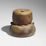 Paul Chaleff, Covered Jar Form, 1992, wood-fired stoneware
