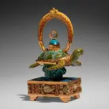 Scott and Naomi Schoenherr, Turtle teapot, glazed and gilt earthenware