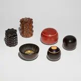 Dale Chase, Collection of six works, 1979-2005, African blackwood, pink ivory wood, boxwood