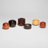 Dale Chase, Collection of six works, African blackwood, pink ivory wood, boxwood, rosewood