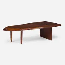 Coffee table by Walter R. Downs, c. 1960, walnut, sold Apr 2025