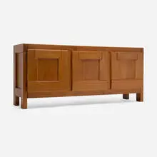 Maison Regain, Cabinet, c. 1980, elm, brass