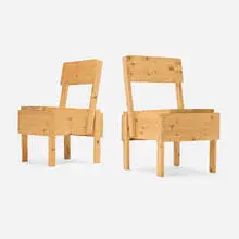 Enzo Mari, Sedia 1 chair, pair, pine
