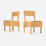 Enzo Mari, Sedia 1 chair, pair, pine